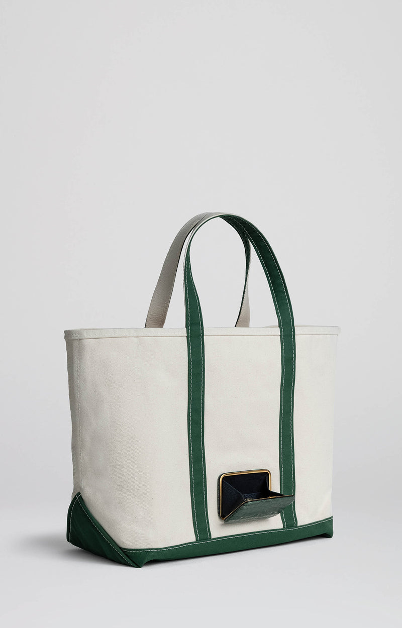 Bean L | Cream & Green | Jade 'croco'