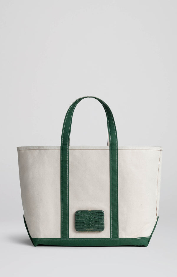 Bean L | Cream & Green | Jade 'croco'