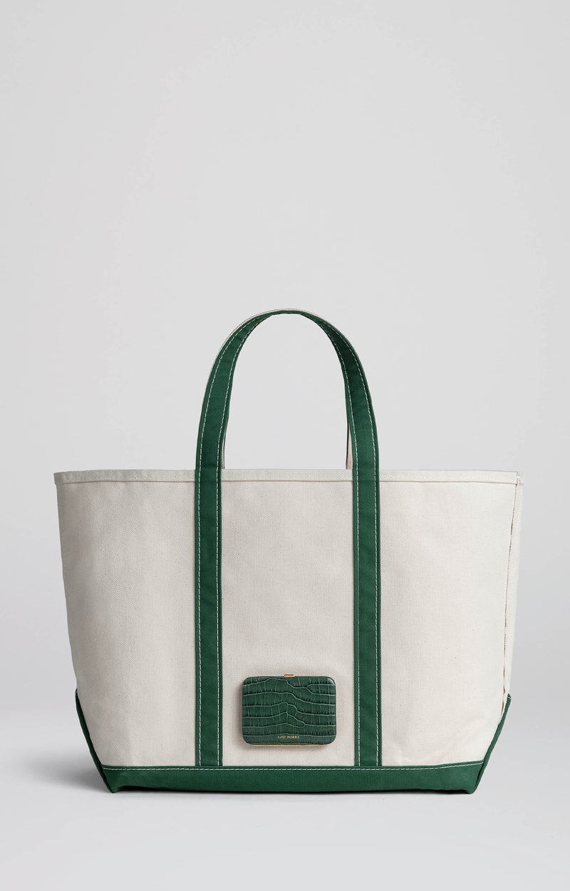 Bean L | Cream & Green | Jade 'croco'