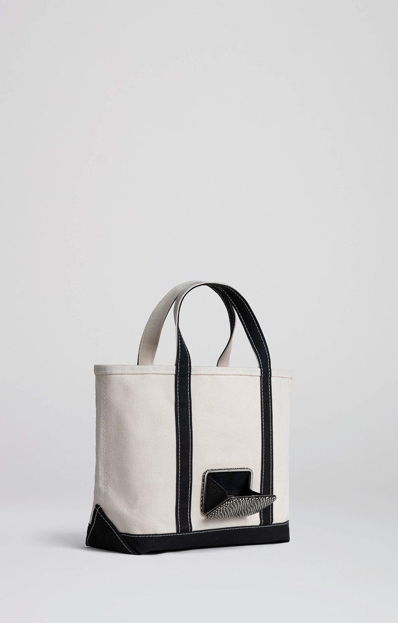 Bean M | Cream & Black | Black & White Snake