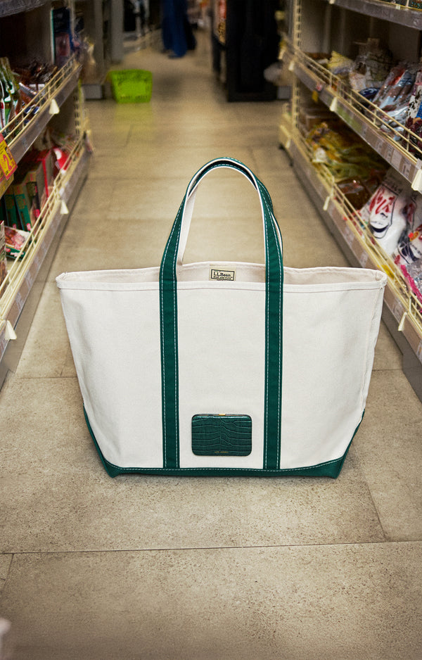 Bean L | Cream & Green | Jade 'croco'