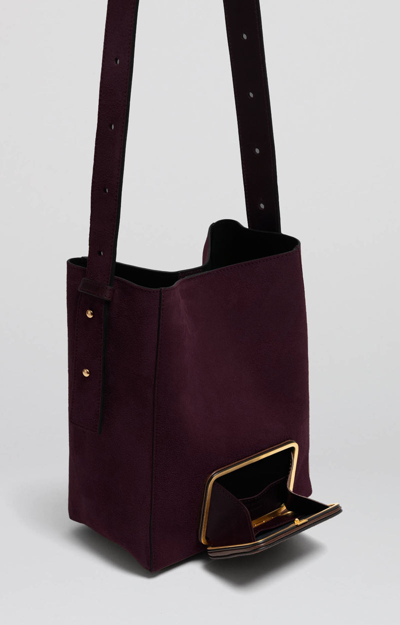 Parker M | Deep Mahogany suede - Short Strap