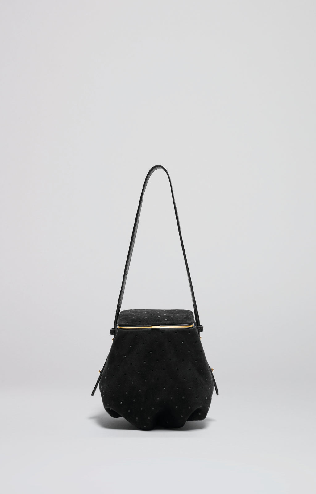 Blaine short strap | Black suede dots – Lutz Morris