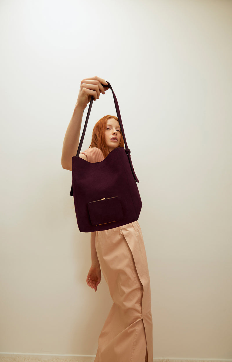 Parker M | Deep Mahogany suede - Short Strap